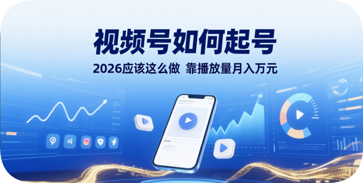 视频号如何起号?2026应该这么做,靠播放量月入万元-网创大婶