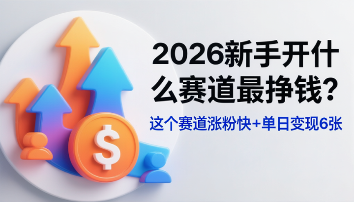 2026短视频新手什么赛道最挣钱?这个赛道涨粉快+单日变现6张-网创大婶