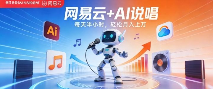 网易云音乐有收益可以赚钱!AI说唱,每天半小时,轻松月入1W-网创大婶