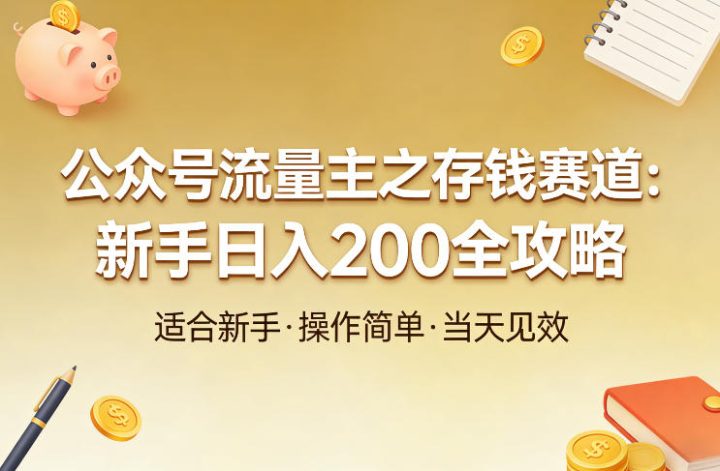 2026年公众号找赛道方法与流量主变现，一天收益2张-网创大婶