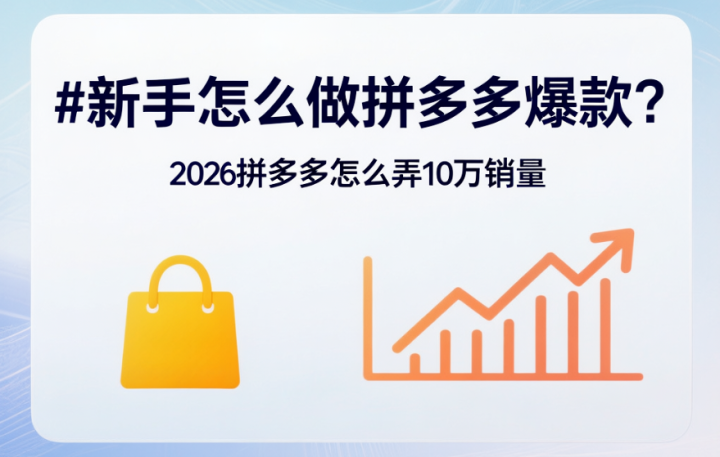 新手怎么做拼多多爆款?2026拼多多怎么弄10万销量-网创大婶