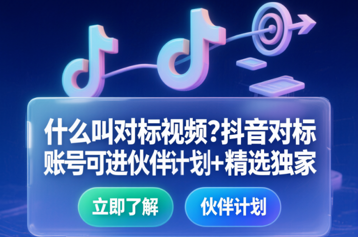 什么叫对标视频?抖音对标账号可进伙伴计划+精选独家-网创大婶