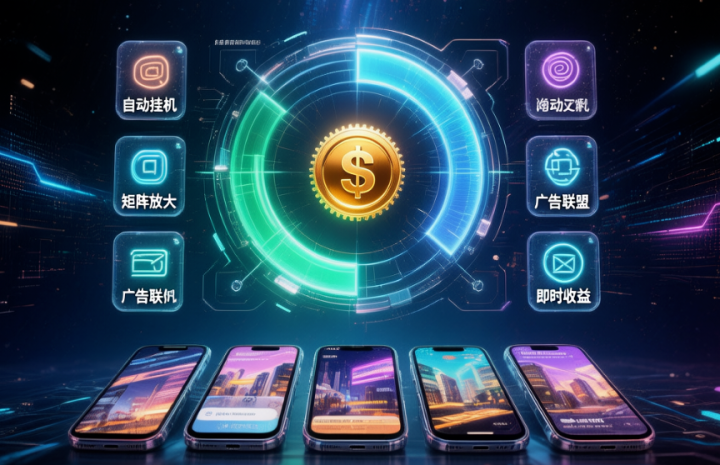 直接看广告赚钱的app,广告联盟自动挂机赚钱!可矩阵放大-网创大婶