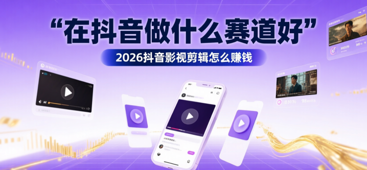 在抖音做什么赛道好?2026抖音影视剪辑怎么赚钱-网创大婶