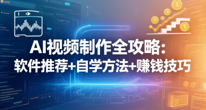AI视频制作全攻略：软件推荐+自学方法+赚钱技巧-网创大婶