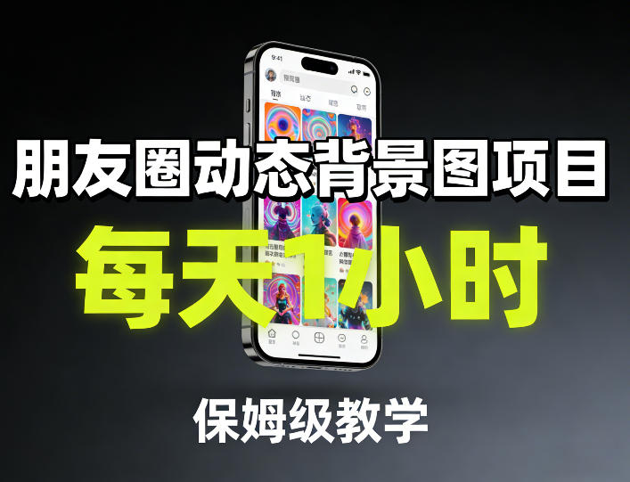朋友圈可以设置动态背景图项目,每天1小时,保姆级教学-网创大婶