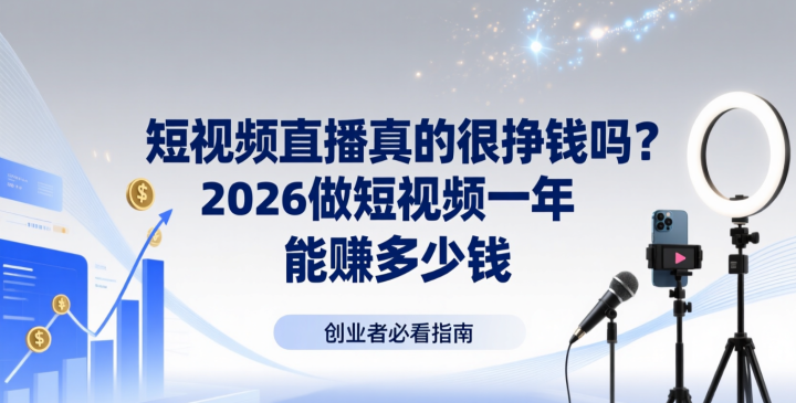 短视频直播真的很挣钱吗?2026做短视频一年能赚多少钱-网创大婶