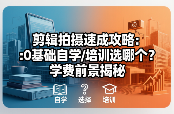 剪辑拍摄速成攻略:0基础自学/培训选哪个?学费前景揭秘-网创大婶