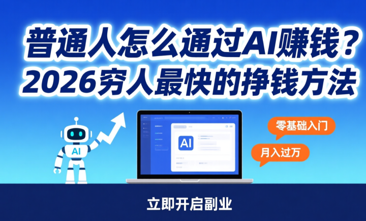普通人怎么通过ai赚钱?2026穷人最快的挣钱方法-网创大婶
