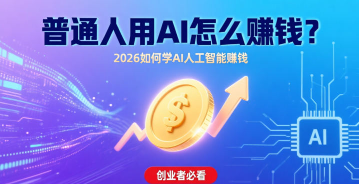 普通人用ai怎么赚钱?2026如何学ai人工智能赚钱-网创大婶