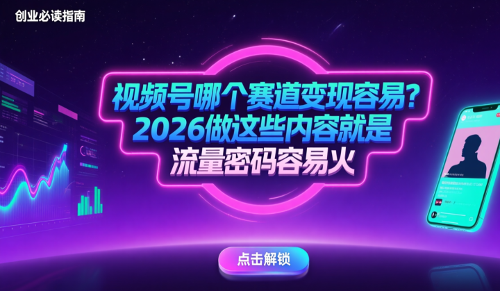 视频号哪个赛道变现容易?2026做这些内容就是流量密码容易火-网创大婶