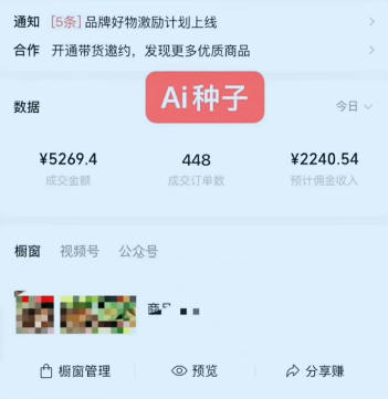 视频号短视频AI种子带货:0粉0保证金就可做,实操日入1k+-网创大婶
