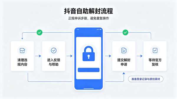 抖音自助解封流程