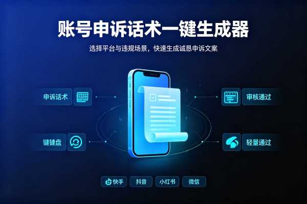 账号申诉话术一键生成器工具图