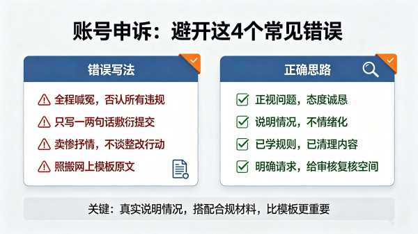 账号申诉填写常见错误与正确思路 申诉填写错误要点汇总