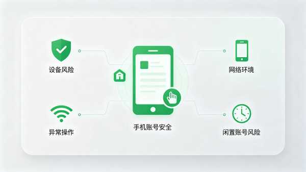 梳理登录环境、设备、操作、活跃度四大类账号异常触发原因 微信账号异常风险四类诱因示意